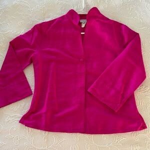 Designer Charles Kellogg palm beach 100% raw silk magenta top (xs)